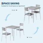 GAOMON 3-Piece Dining Table Set, Sturdy Wooden Square Table and Chair Breakfast Table Set for 2 Person,for Home or Commercial Dining Room,White+ Grey