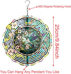 Hummingbird Metal Wind Spinners Outdoor, 3D Hanging Garden Decor for Women Mom Grandma, 25cm/ 9.84in 3D Wind Spinners for Garden Decor for Patio,Yard,Outdoor
