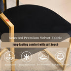 Hyfirm Barrel Dining Chairs Set of 6, Modern Upholstered Belvet Dining Room Chairs with Armrests Gold Metal Legs, Accent Kitchen Chair for Restaurant Living Room, Black