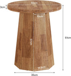 Tribesigns Round Pedestal End Table, Farmhouse Couch Side Table with Octagonal Base, Wooden Drink Stand Accent Nightstand(2, Walnut)