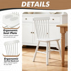 ClinQ Windsor Dining Chair Set of 4, Spindle Back Wooden Chairs for Kitchen and Dining Room, Farmhouse Country Wooden Dining Chairs for Dining Living Room, Farmhouse, Restaurant, White