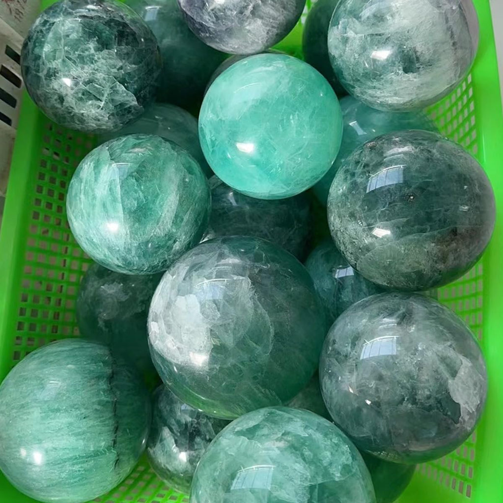 Large Green Fluorite Crystal Ball with Stand Natural Crystals Sphere Gemstone Ball Meditation Witchcraft Home Decor 80-90mm/3.1-3.5"