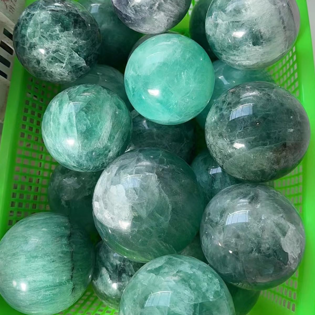 Large Green Fluorite Crystal Ball with Stand Natural Crystals Sphere Gemstone Ball Meditation Witchcraft Home Decor 80-90mm/3.1-3.5"