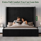 Queen Bed Frame with Extra Tall Headboard