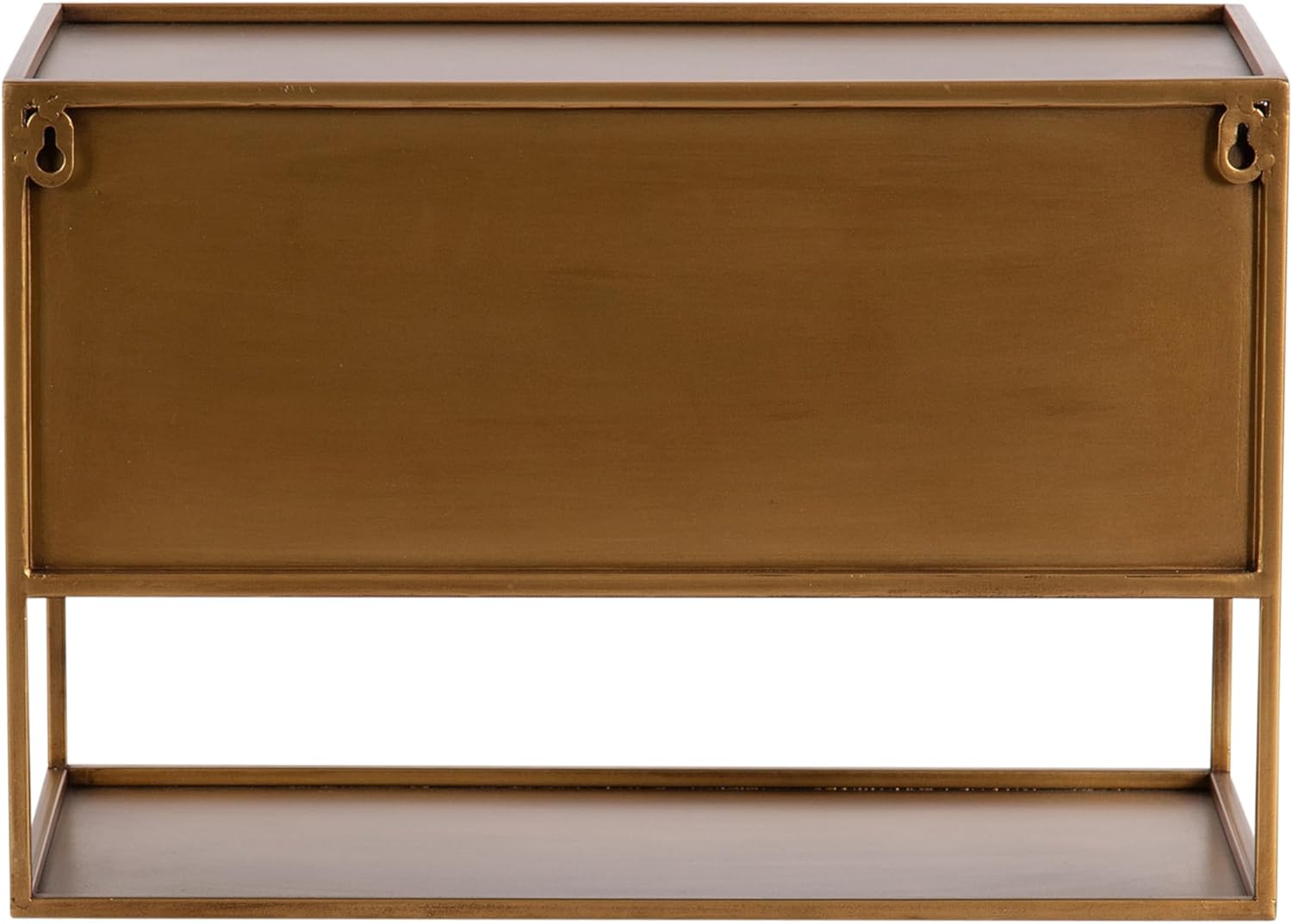 Kate and Laurel Nomi Modern Metal Floating Side Table with Storage, 18 x 10 x 12, Gold, Contemporary Tiered Floating End Table for Use as Wall Shelf for Small Spaces