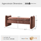 HULALA HOME 57.5" Modern Chenille Upholstered Bench, End of Bed Bench with Thick Padded Seat, Plush Cushion Bedroom Bench for Bedroom, Living Room, Rust