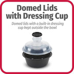 GoodCook 4-Cup Meal Prep Bowls Set with Lids and Dressing Cup, Microwavable Food Storage Containers for Meal Prepping, Set of 10, Black