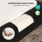 ADORNEVE Upholstered Queen Cloud Bed Frame with 5.9" Headboard, Black