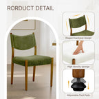 KISLOT Dining Chairs Set of 2, Ergonomic Upholstered Wood Chairs, Green | Mid Century Modern Dining Room Chairs, Ergonomic Farmhouse Kitchen Chairs with Solid Rubber Wood Frame, Antique Walnut Leg