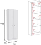 Multistorage 5-Shelf Pantry Cabinet with Double Doors - White