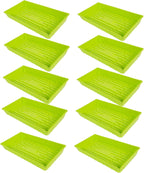 SUNPACK 10" x 20" Mega Plastic Seed Starting Tray, Lime Green, 2.5" (Pack of 10) - No Drainage Holes, Ideal for Greenhouses or Indoor Gardening - Made of Thick, Strong Plastic