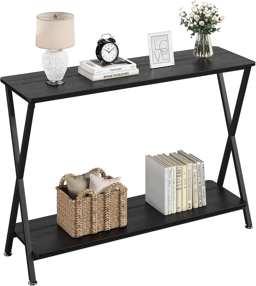 Console Table with Storage Shelf, Narrow Entryway Table, Behind Couch Tables, Thin Sofa Tables for Living Room, Hallway, Bedroom, Foyer