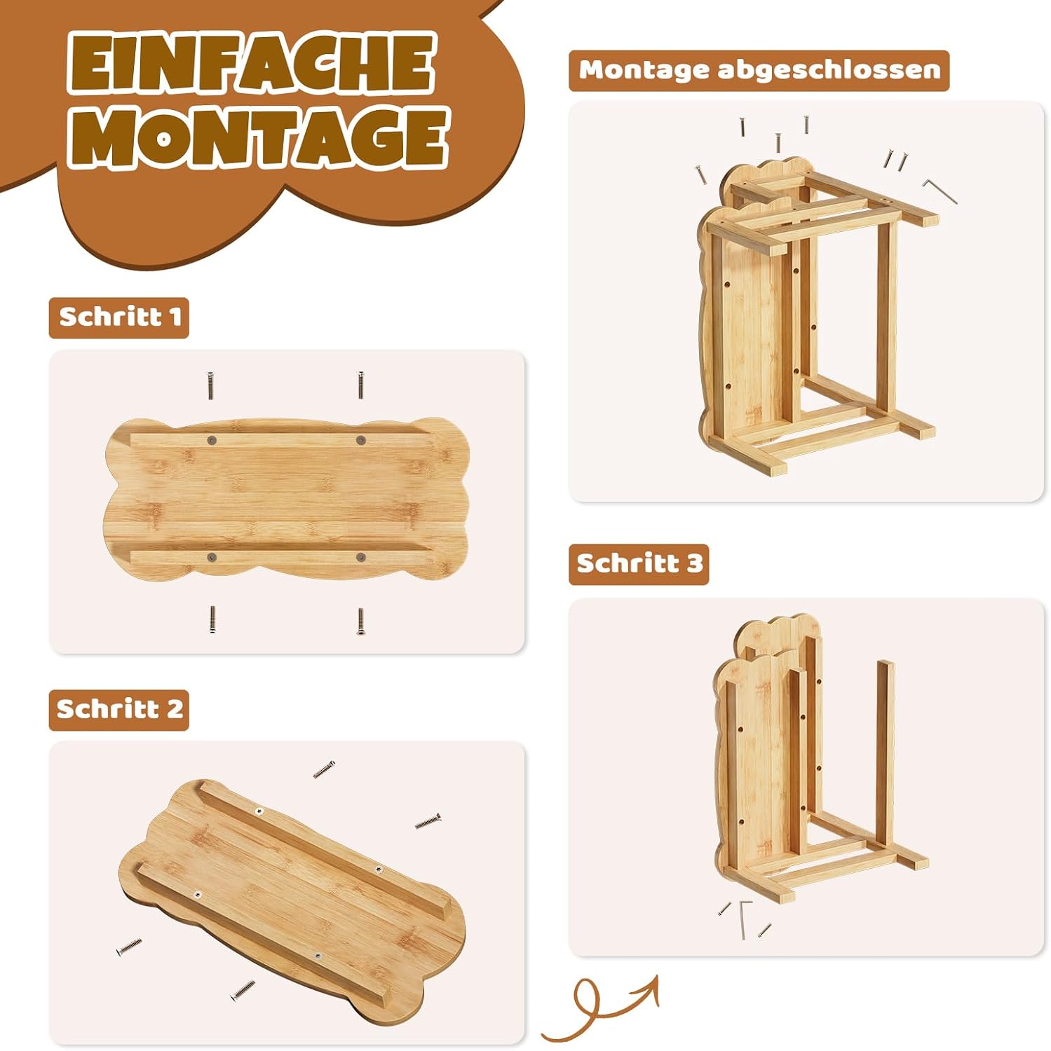 COSYLAND Tritthocker mit 2 Stufen | Kindertreppchen Schemel | Kindermöbel für Bad, Küche, Kinderzimmer ab 2 Jahre | Toilettenhocker (Natural)