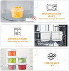 TUZAZO 8 Oz Food Storage Containers with Screw Lids, 12-Count BPA Free Small Snack Plastic Freezer Container for Sauce, Jam and Puree, Reusable Plastic Ice Cream Containers