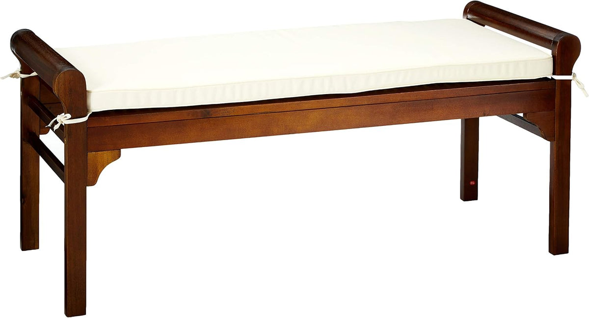 Christopher Knight Home Nelson Wood Bench with Cushion, Rich Mahogany