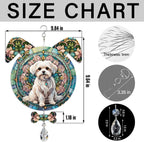 Maltese Dog Ears Wind Spinner, Maltese Wind Spinner Hanging for Yard and Garden V02