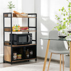 3-Layer Bread Rack Industrial Kitchen Microwave Shelf with Storage Cabinet Multifunctional Furniture (Color : A, Size : As Shown) (A As Shown)