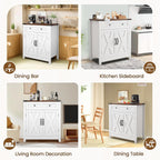 GRUSIGN 30" Coffee Bar Station, Kitchen Sideboard Buffet Cabinet with a Drawer and Adjustable Shelf, Modern Farmhouse Storage Cabinet for Kitchen, Living Room, Entryway, White