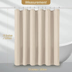 Beige Fabric Shower Curtain - Waffle Textured Heavy Duty Shower Curtains for Bathroom, 256GSM Hotel Spa Luxury Weighted Bath Curtain with 12 Hooks, 72x72, Beige