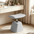 JPBSTO Small Ottoman Footrest, Modern Vanity Stool Chair Adjustable Height, Upholstered Ottoman with Soft Padded Seat Under Desk for Living Room, Vanity, Entryway, Bedroom (Gray, W-Ottoman)