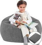 Bean Bag Chair Cover (No Filler) for Adults and Kids, Extra Large Stuffed Animal Storage Bean Bag Washable Soft Premium Corduroy Stuffable Bean Bag Cover (Size1)
