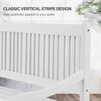 VINGLI 50" Outdoor Wood Bench, Weatehr Resistant Wooden Garden Patio Bench with Comfortable Backrest & Curved Armrest, 800lb Capacity Loveseat for Front Porch Park Yard Deck (White, Dense Slatted)