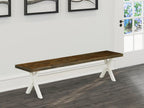 East West Furniture XB077 X-Style Modern Dining Bench with Wooden Seat, 72x15x18 Inch, Multi-Color