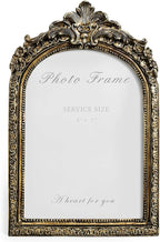 Cuspin Arched 5x7 Picture Frame Vintage Gold Frames, Bronze 5 by 7 Arched Picture Frame Hand-Crafted Resin with Glass Front Ornate Retro Antique Photo Frames for Wall and Tabletop Display Home Decor
