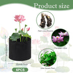 6Pcs Lily Plant Pots for Pond, Aquatic Pond Planter for Pond Durable Breathe Reusable Fabric Plant Bags for Aquatic Plants, Potato, Carrot, Onion, Flower (3 Gallon)