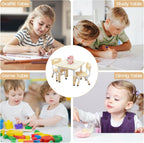 Patikuin Adjustable Height Kids Table and 2 Chairs Set | Graffiti-Resistant Desktop, Non-Slip, Easy to Clean, Ideal for Home, Nursery, Daycare, Learning Space, Ages 2-10