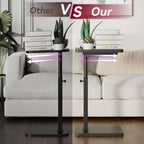 IBUYKE C Shaped Side Table, Angle Adjustable, 360° Swivel Height Adjustable End Table for Small Spaces, for Phone Computer & Tablet, Modern Small Coffee Snack Table for Sofa/Bed, Black UTVT004B