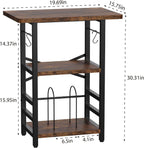YAKANJ Record Player Stand with Extended Desktop,Large Record Player Table with Vinyl Storage,Tall Turntable Stand with Record Holder Vinyls Display Shelf for Music Room Studio, Rustic Brown