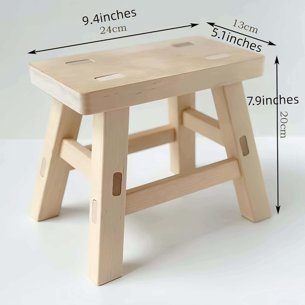 DIY Wooden Stool Kit, Mortise and Tenon Construction, 9.4 x 5.1 x 7.9 inches, Natural Birch Tree