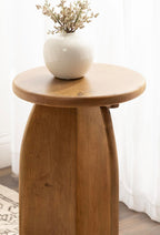 Kate and Laurel Sora Modern Wooden Round Drink Table, 12 x 12 x 22, Rustic Brown, Transitional Wood End Table for Use as Indoor Plant Stand or Living Room Mini Table