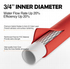 SPECILITE 3/4" Hot/Cold Short Leader Garden Water Hose 15 ft, -50℉-190℉, Flexible & Lightweight Rubber Pipes With 3/4" Brass Fittings for Yard, Outdoor, Farm, Red