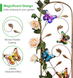 SUNNYPARK Set of 2 Butterfly Metal Garden Trellis for Climbing Plants, Decorative Vegetables Flowers Vine Trellis for Outdoor Patio 60'' H x 11'' W