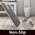 Yimobra Memory Foam Toilet Bath Mat U-Shaped, 24 X 20 Inches,Soft and Comfortable, Super Water Absorption, Non-Slip, Machine Wash and Easier to Dry for Bathroom Commode Contour Rug, Dark Gray