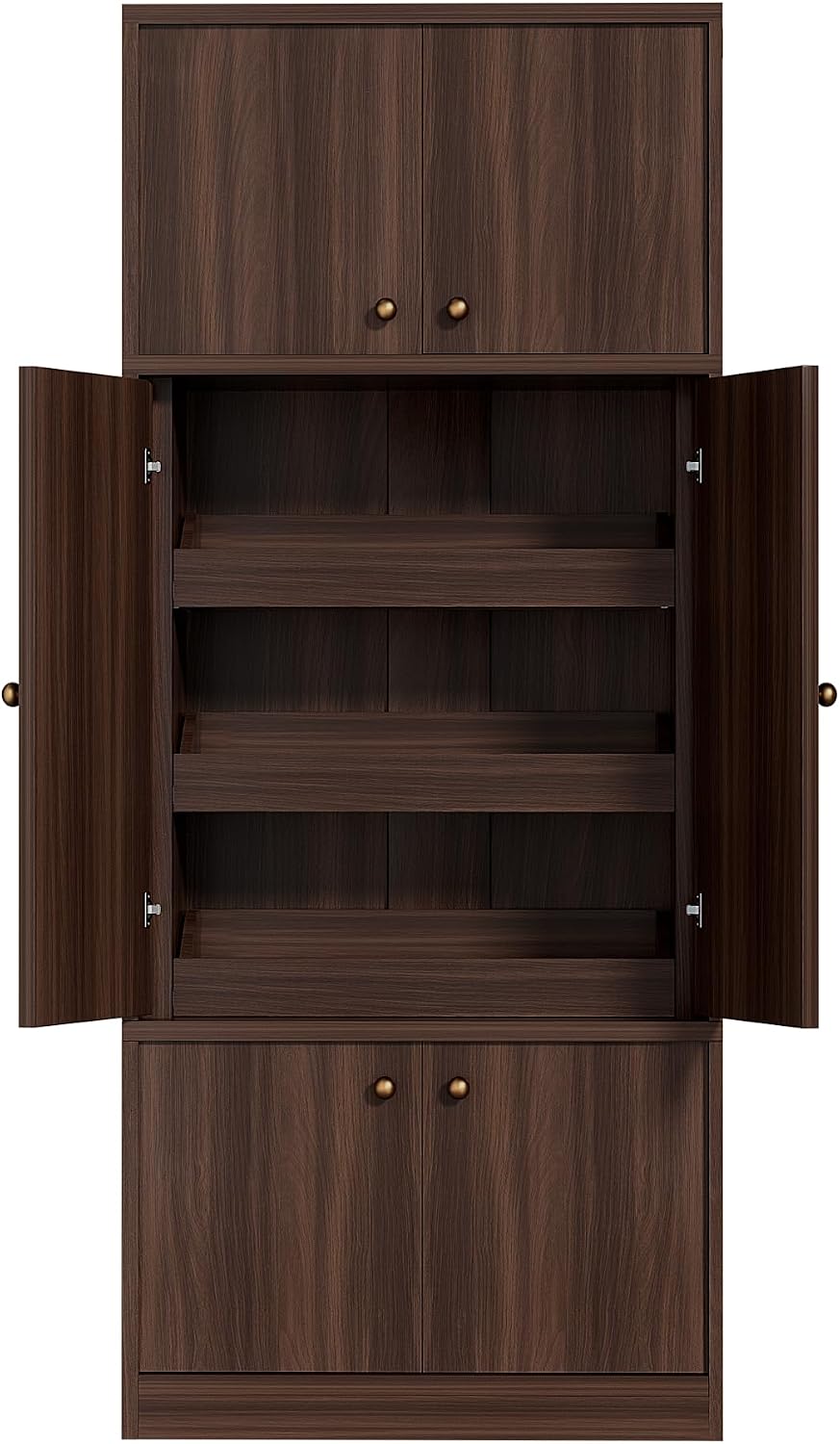 71 Inch Tall Kitchen Pantry Cabinet, Freestanding Storage Cabinet with Doors and Adjustable Shelves, E1-Grade Wood for Kitchen Pantry Storage, Walnut