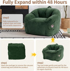 Vipbear Cat Paw Bean Bag Chair, Oversized Air-Cushion Sofa Chair Green | 39", air-cushion filling, cat paw Pocket, carry handle, oversized firm support, ergonomic, plush faux fur, gaming, reading