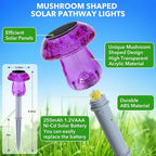 Solar Lights Outdoor, 8 Pack Mushroom Lights Outside Waterproof, Solar Powered LED Lighting for Garden, Yard, Landscape, Path, Pathway, Lawn, Walkway, Driveway, Backyard Halloween Decor (Purple)