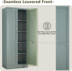 Freestanding Pantry Cabinet with 4 Adjustable Shelves for Kitchen | Space-Saving Furniture-Style Design, Durable Steel Construction