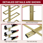 60-Bottle Wall Mounted Wine Rack, 5 Pack Modular Metal Wine Holder, Detachable DIY Wine Storage Rack, Wall Wine Bottle Display for Kitchen Dining Room Pantry Bar (Gold)