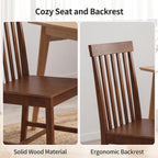 DUHOME Solid Wood Dining Table Set for 4, 5-Piece Farmhouse Kitchen Table Chairs Set of 4,Table and 4 Chairs Set for Small Space&Apartment, Dining Room, Breakfast Nook,Brown