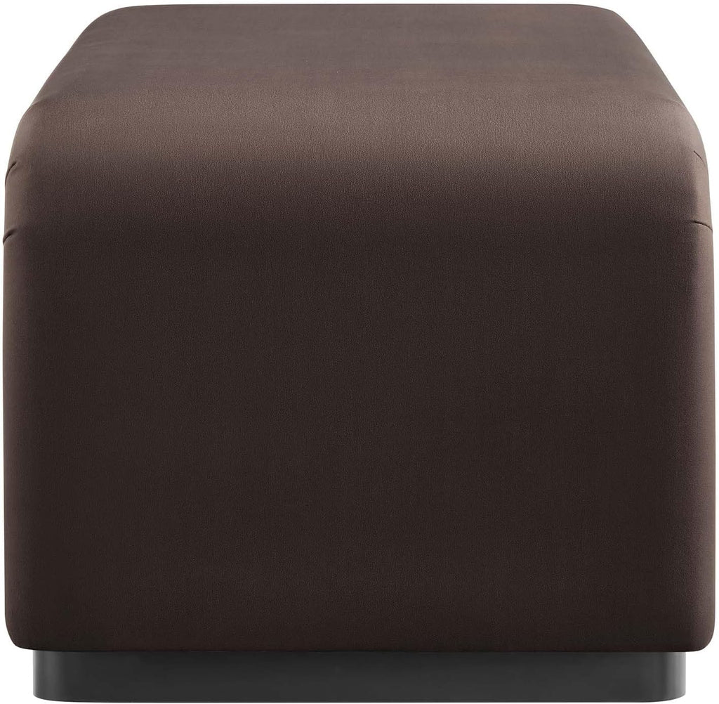 Modway EEI-6735-BLK-CHB Koda Performance Velvet Waterfall Ottoman, Black Chocolate Brown