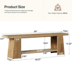 Tribesigns 2-Tier Entryway Bench, 59-Inch Extra Long Shoe Bench with Storage Shelves, Wood End of Bed Seat, Farmhouse Hallway Foyer Seat with Open Shelves for Entryway, Bedroom, Living Room, Natural