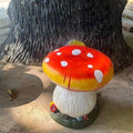 Small Mushroom Shape Ottoman, Outdoor Garden Resin Decorative Mushroom Stool, Resin Sculpture Decoration, Patio Decor(Orange)