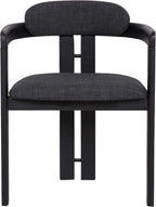 Armen Living Jazmin Contemporary Dining Chair in Black Brushed Wood Finish and Charcoal Fabric - Set of 6