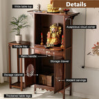 Wooden Buddhist Meditation Cabinet for Temple Display | Traditional Chinese Spiritual Furniture For Prayer, Statue(108cm/42.5in)