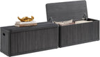 SICOTAS Storage Bench 80.4" Wide Shoe Bench with Lift Top Large Wooden Storage Chest Trunk Modern Blanket Chest with 4 Safety Hinges & Seating for Bedroom Entryway Living Room Hallway