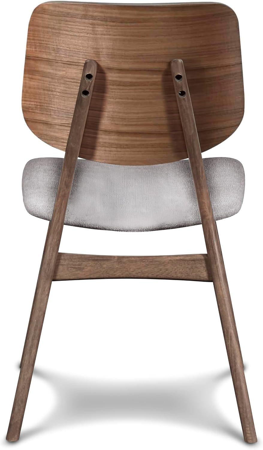 New Classic Furniture Oscar Wood Dining Chair with Dk Gray Cushion (Set of 2), Walnut